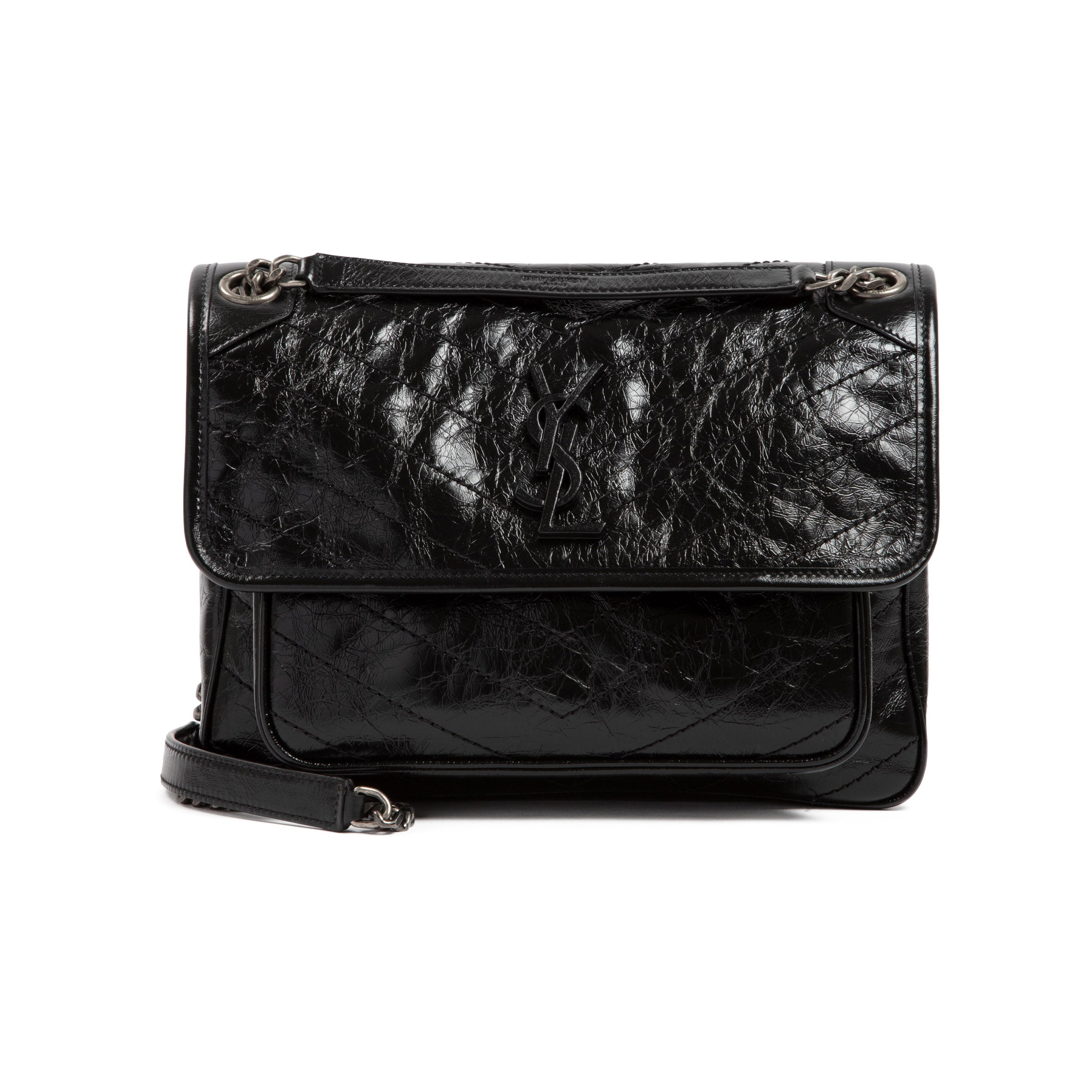 SAINT LAURENT Mini Quilted Leather Shoulder Handbag