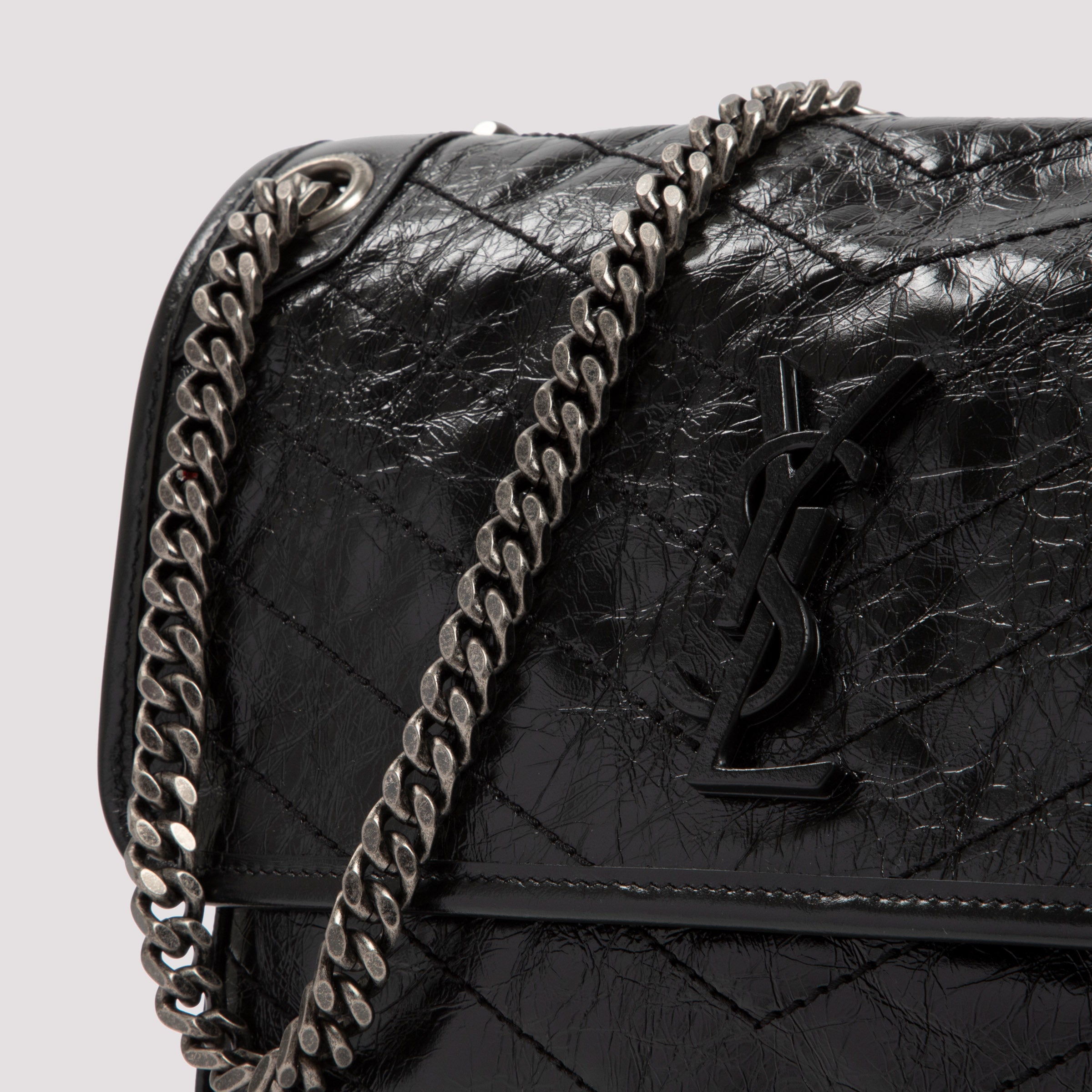 SAINT LAURENT Mini Quilted Leather Shoulder Handbag