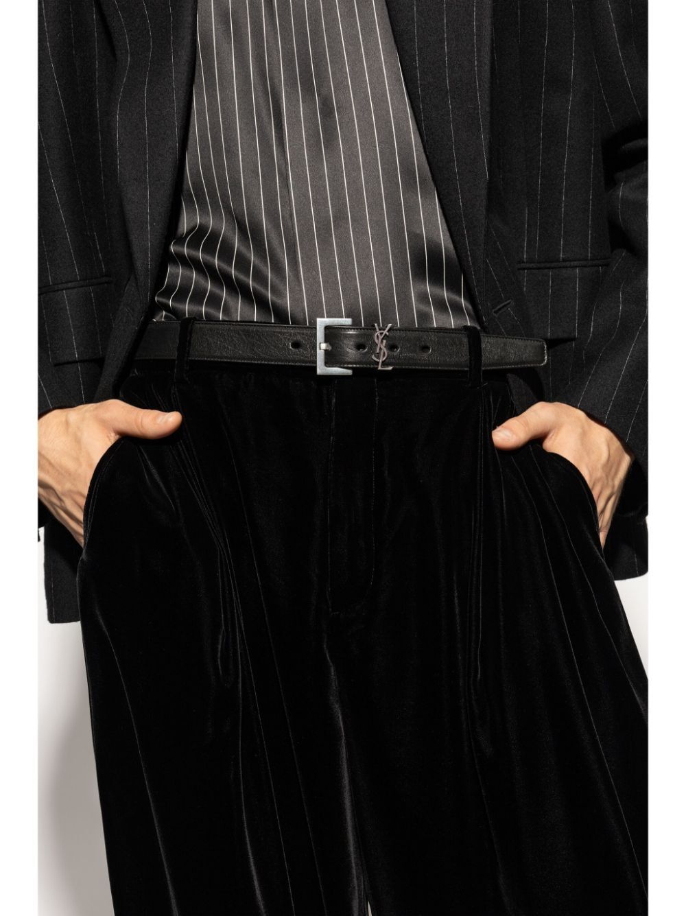 SAINT LAURENT Logo Plaque Belt