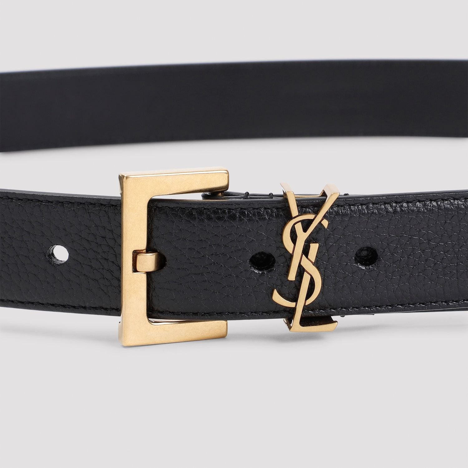 SAINT LAURENT Logo Plaque Belt