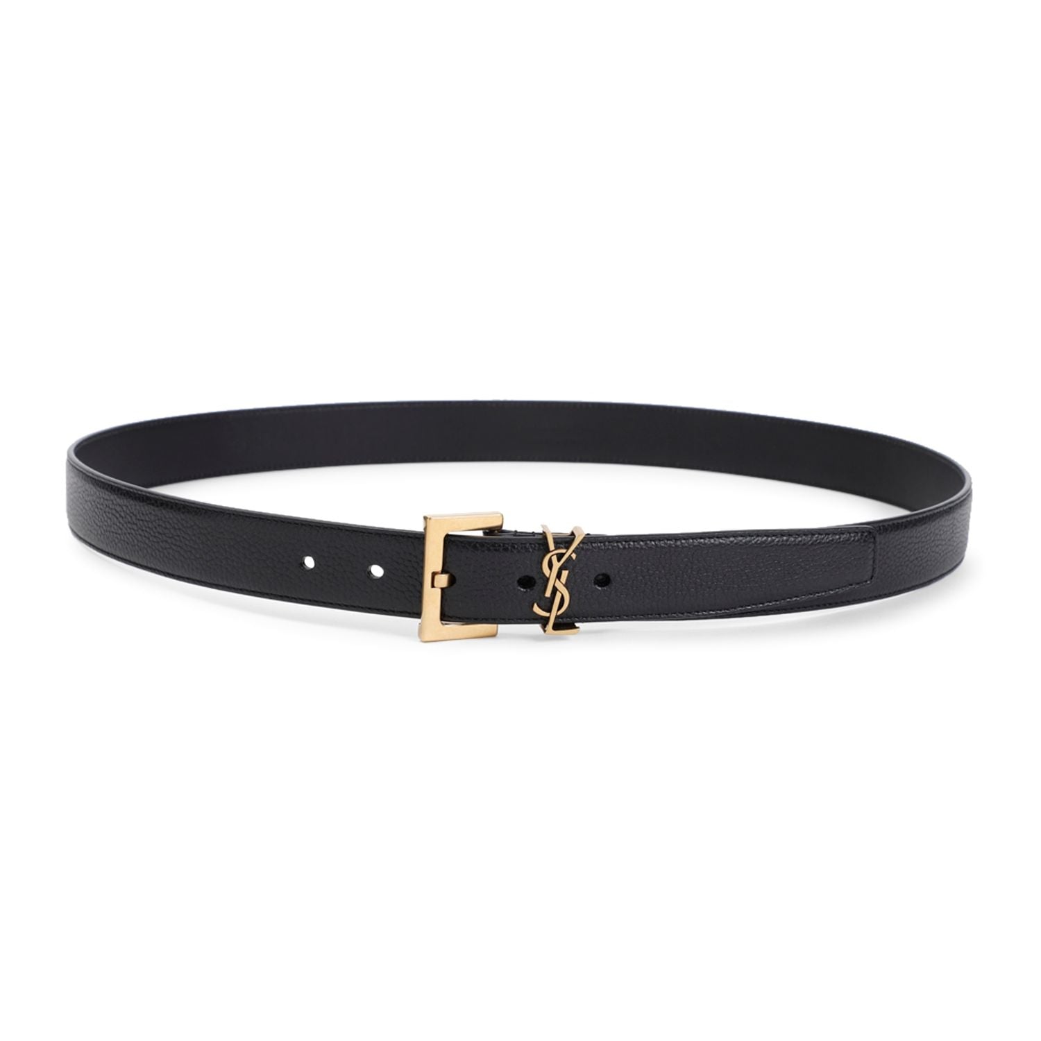 SAINT LAURENT Logo Plaque Belt