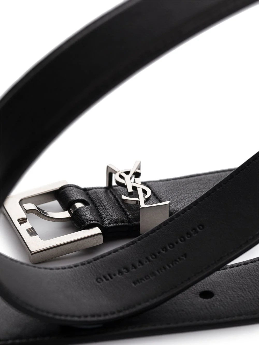 SAINT LAURENT Monogram Leather Belt - 3 cm