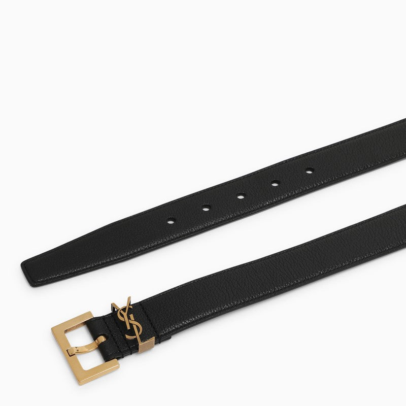 SAINT LAURENT Cassandra Adjustable Leather Belt - 3cm