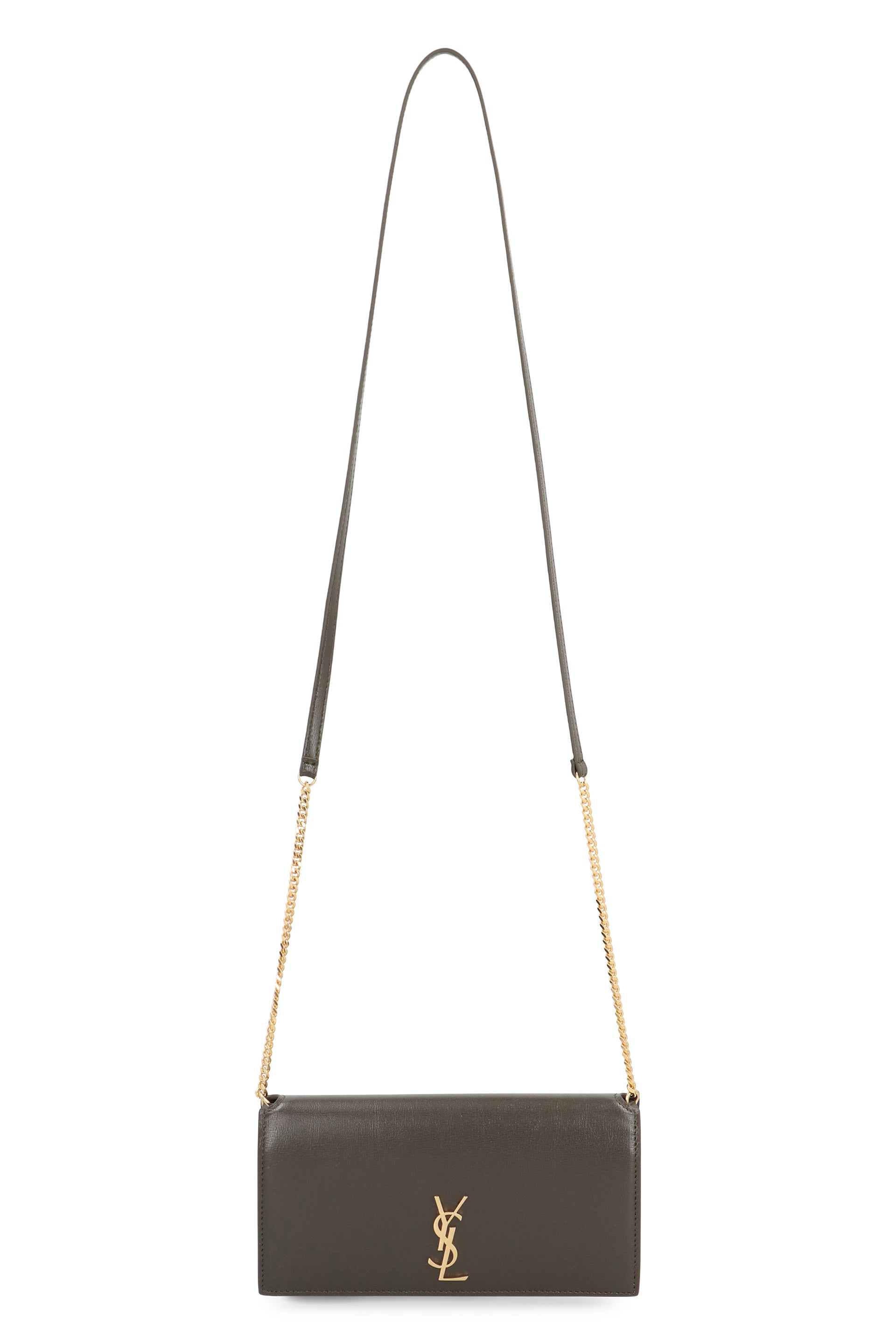 SAINT LAURENT Leather Smartphone Case with Chain Strap - 18.5 cm x 11 cm