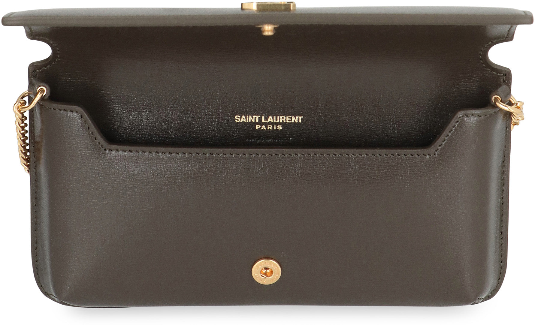 SAINT LAURENT Leather Smartphone Case with Chain Strap - 18.5 cm x 11 cm