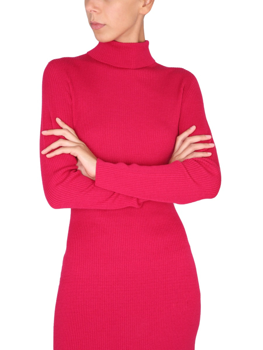 DSQUARED Chic High Neck Mini Knit Dress