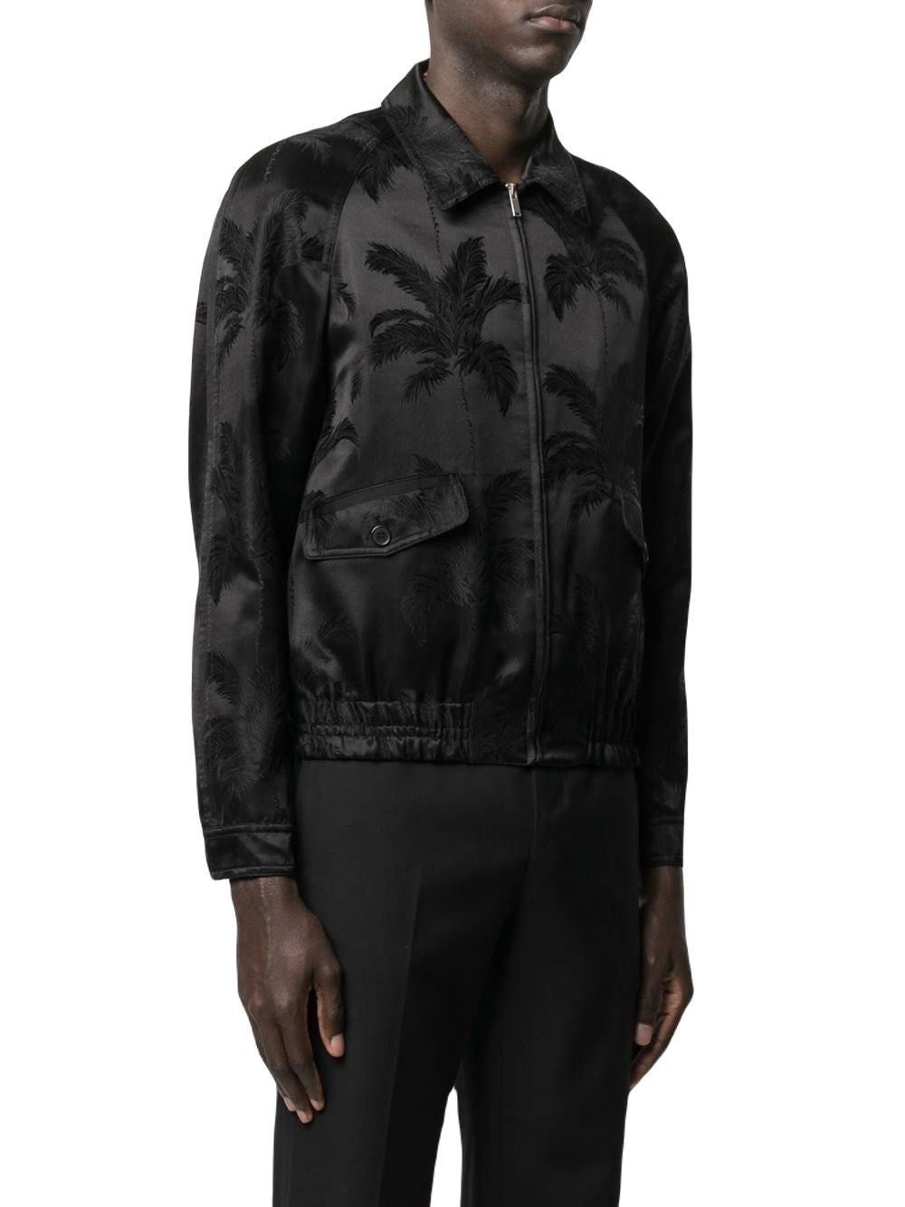 SAINT LAURENT Men's Raglan Stretch Teddy Outerwear
