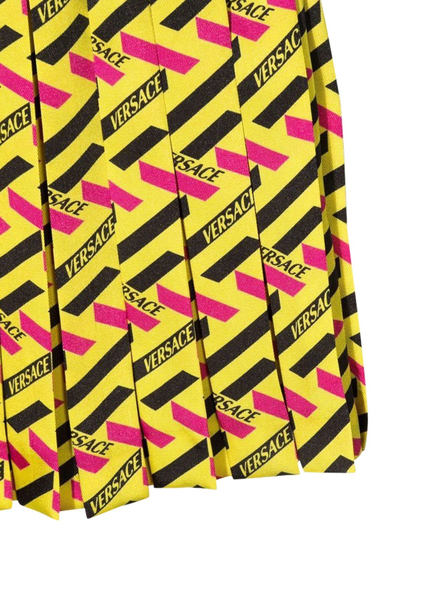 VERSACE Mini Twill Monogram Skirt with Elastic Logo