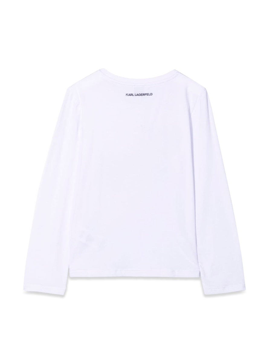 KARL LAGERFELD Mini T-Shirt with Strass and Iconic Design