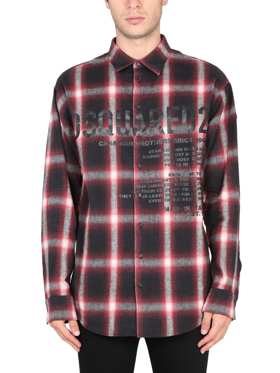 DSQUARED Classic Logo Print Shirt for Men