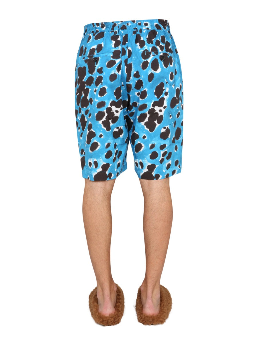 MARNI Men's Mini Bermuda Shorts with Pop Dots Print