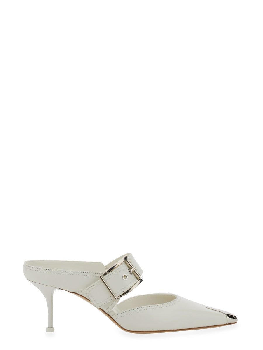 ALEXANDER McQUEEN Punk Sandal with Buckle and 6.5 cm Stiletto Heel