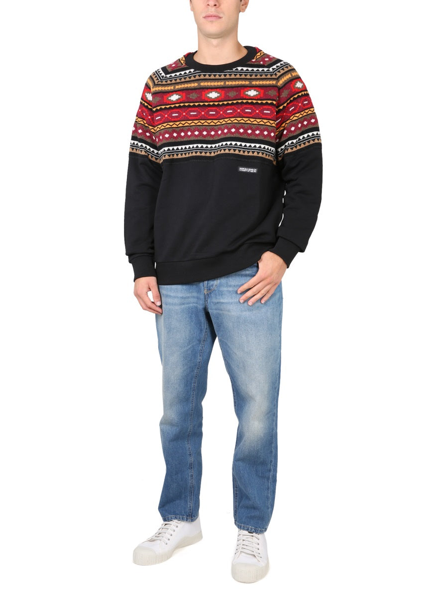 MARCELO BURLON Wool Blend Sweatshirt with Crew Neck for Men