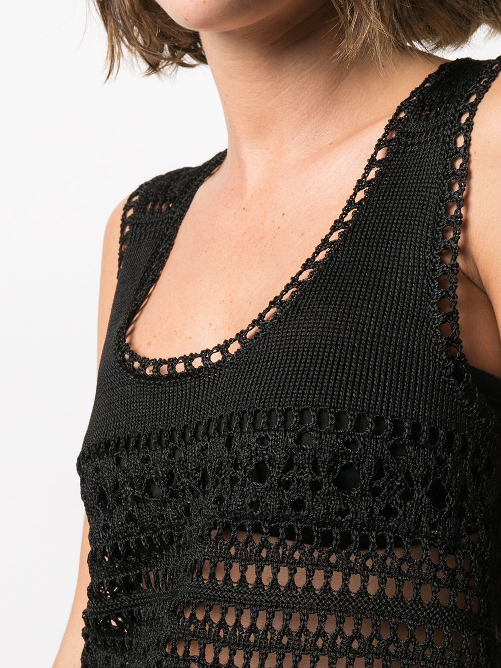 SAINT LAURENT Loose Crochet Tank Top