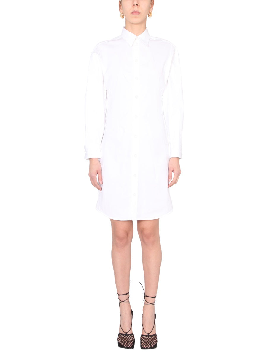 BOTTEGA VENETA Elegant Kimono-Style Dress with Front Buttoning