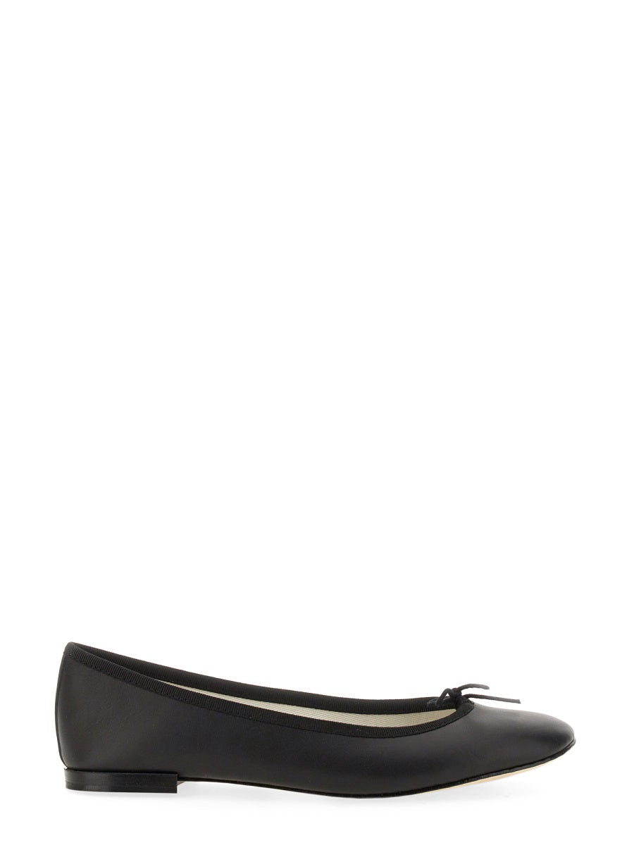 REPETTO Pleated Ballerina Flats with 1 cm Heel