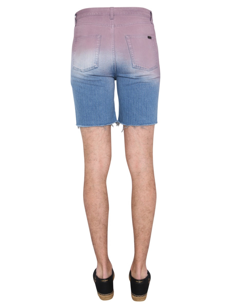 SAINT LAURENT Degraded Print Bermuda Shorts for Men
