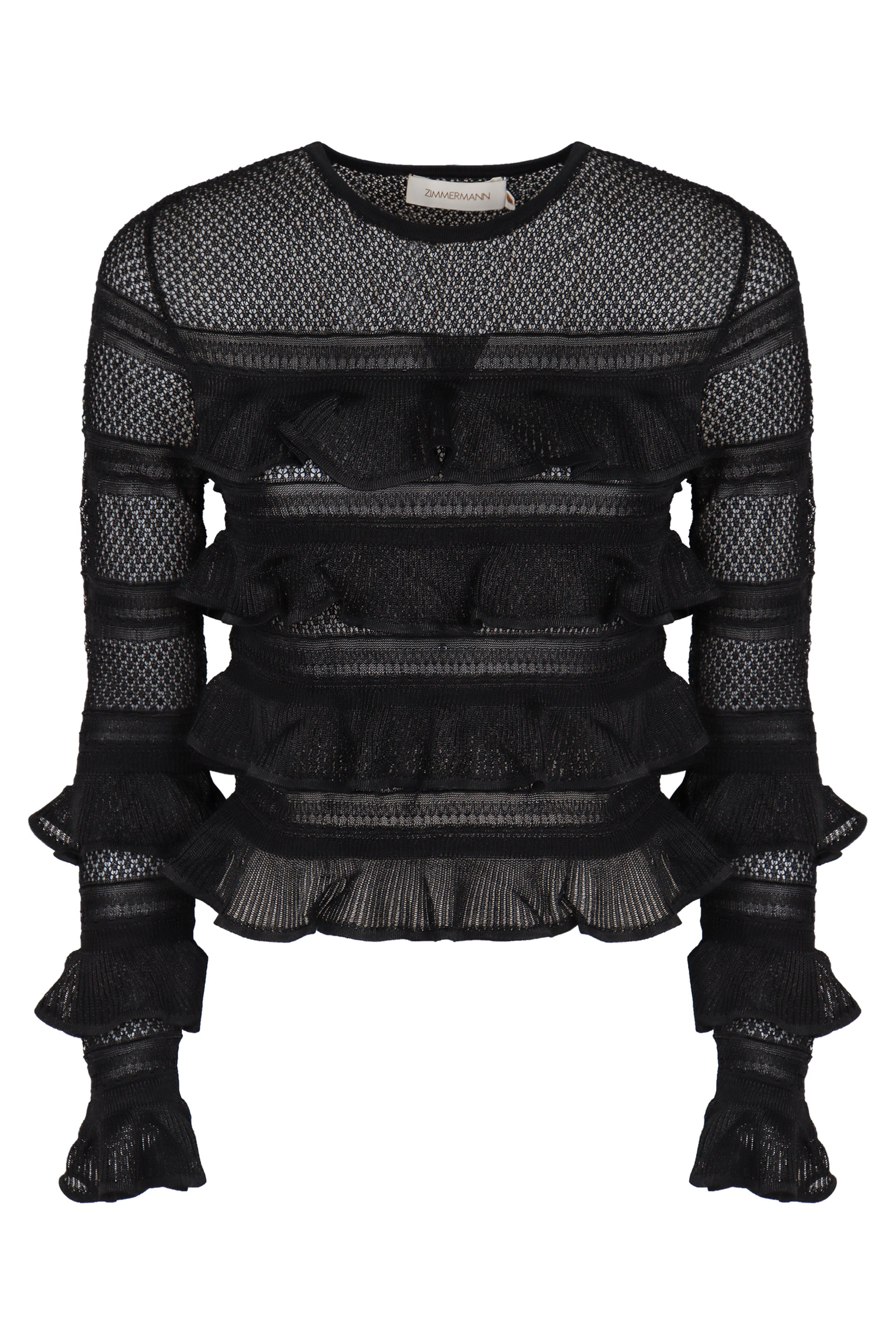 ZIMMERMANN Hypnotic Lace Top with Ruffles - FW25