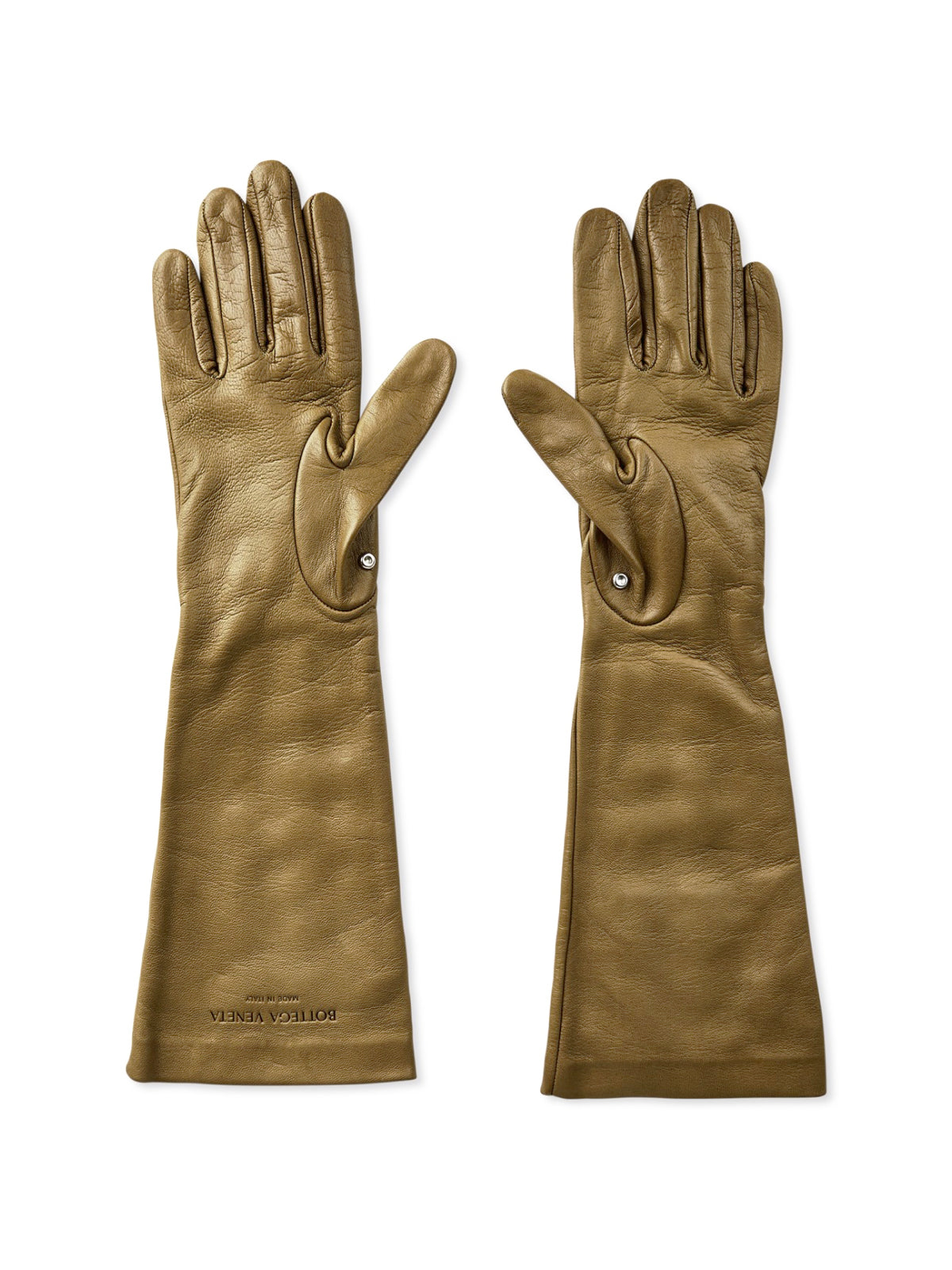 BOTTEGA VENETA Embossed Logo Studs Leather Gloves