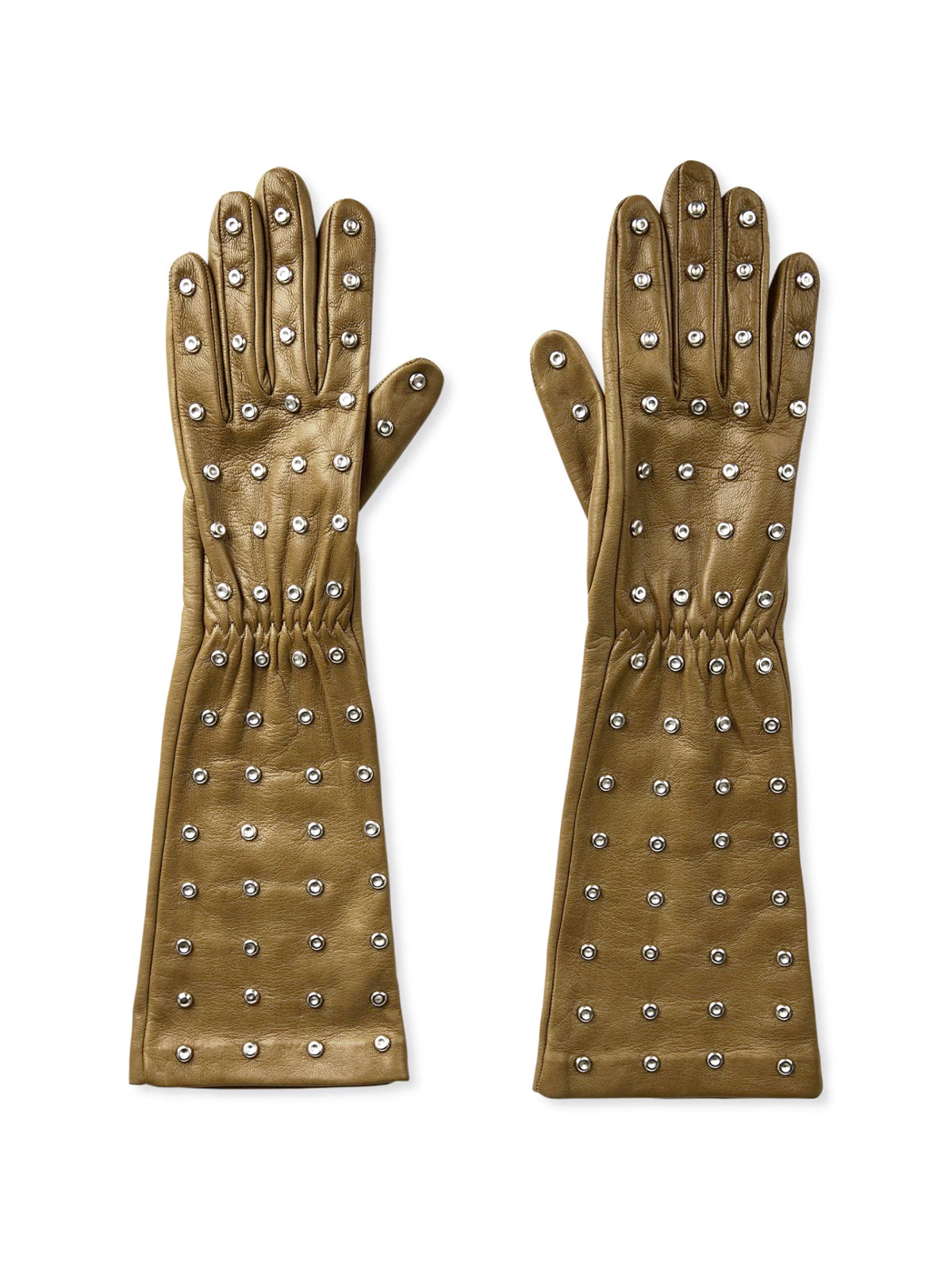 BOTTEGA VENETA Embossed Logo Studs Leather Gloves