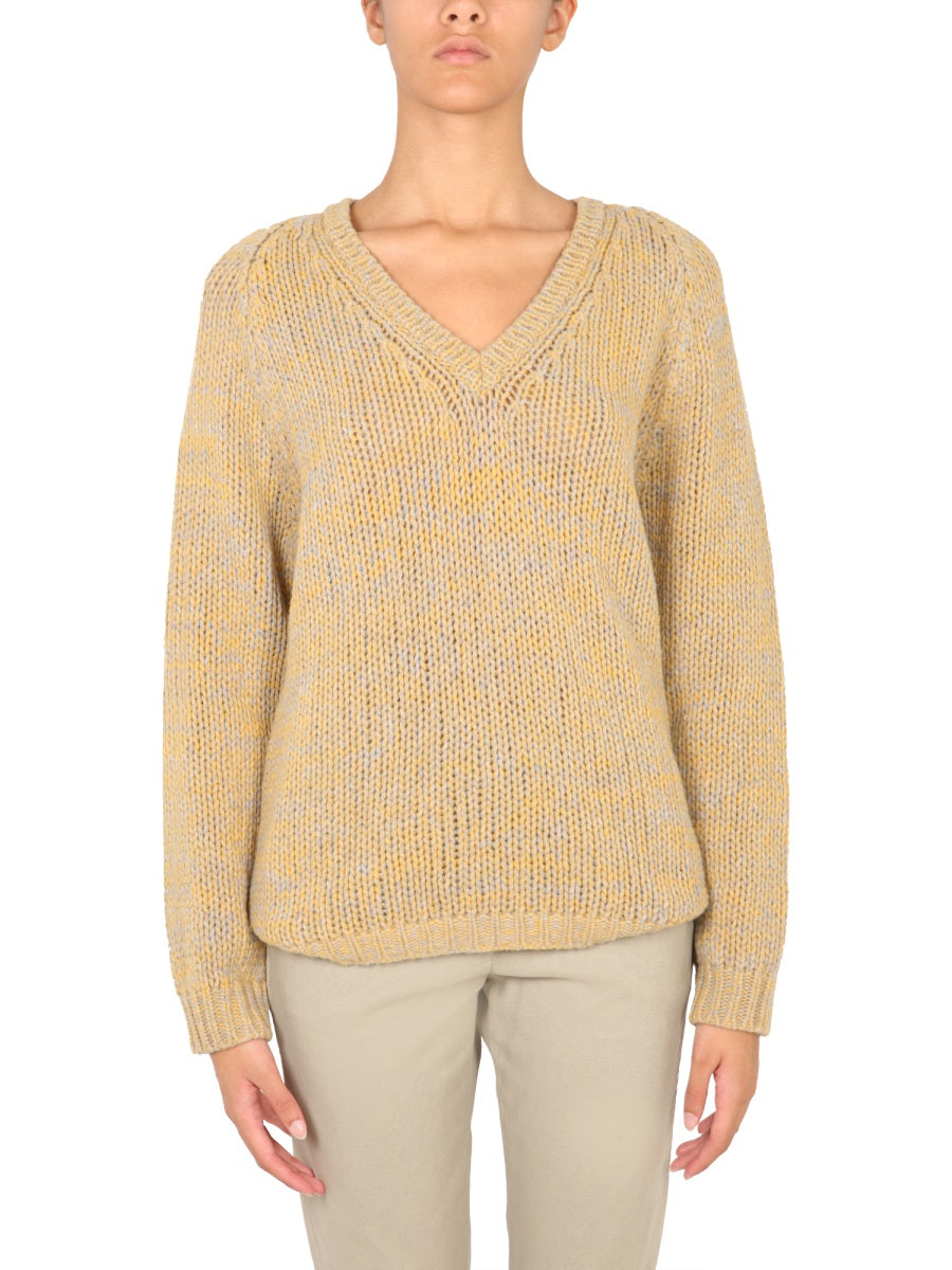 ASPESI Women's V-Neck Virgin Wool Sweater