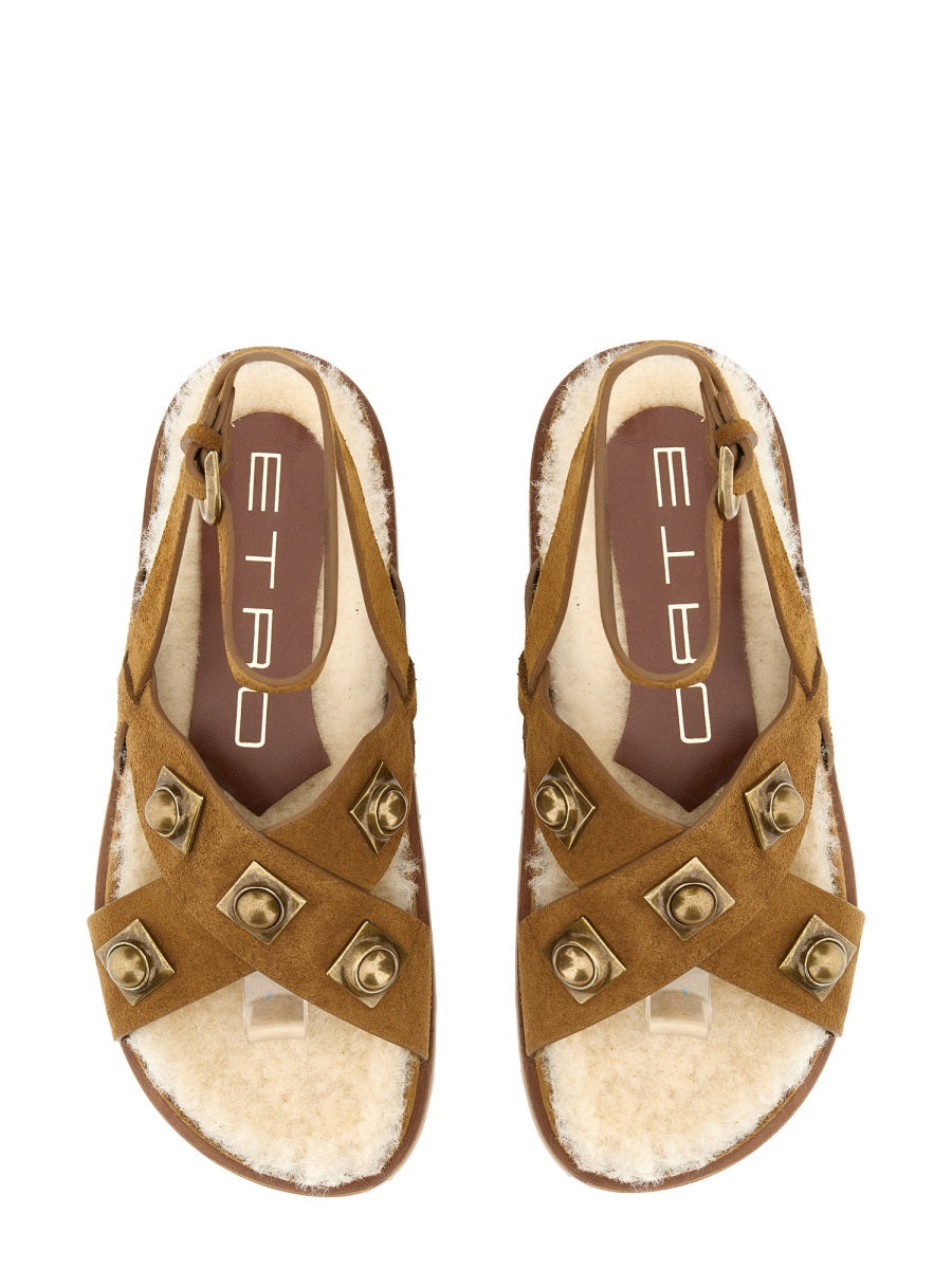 ETRO Crown Me Leather Sandal