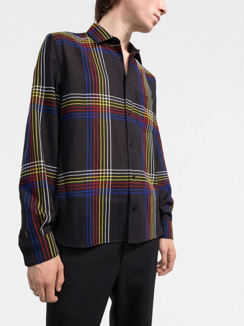 SAINT LAURENT Tailored Fit Checkered Shirt for Men