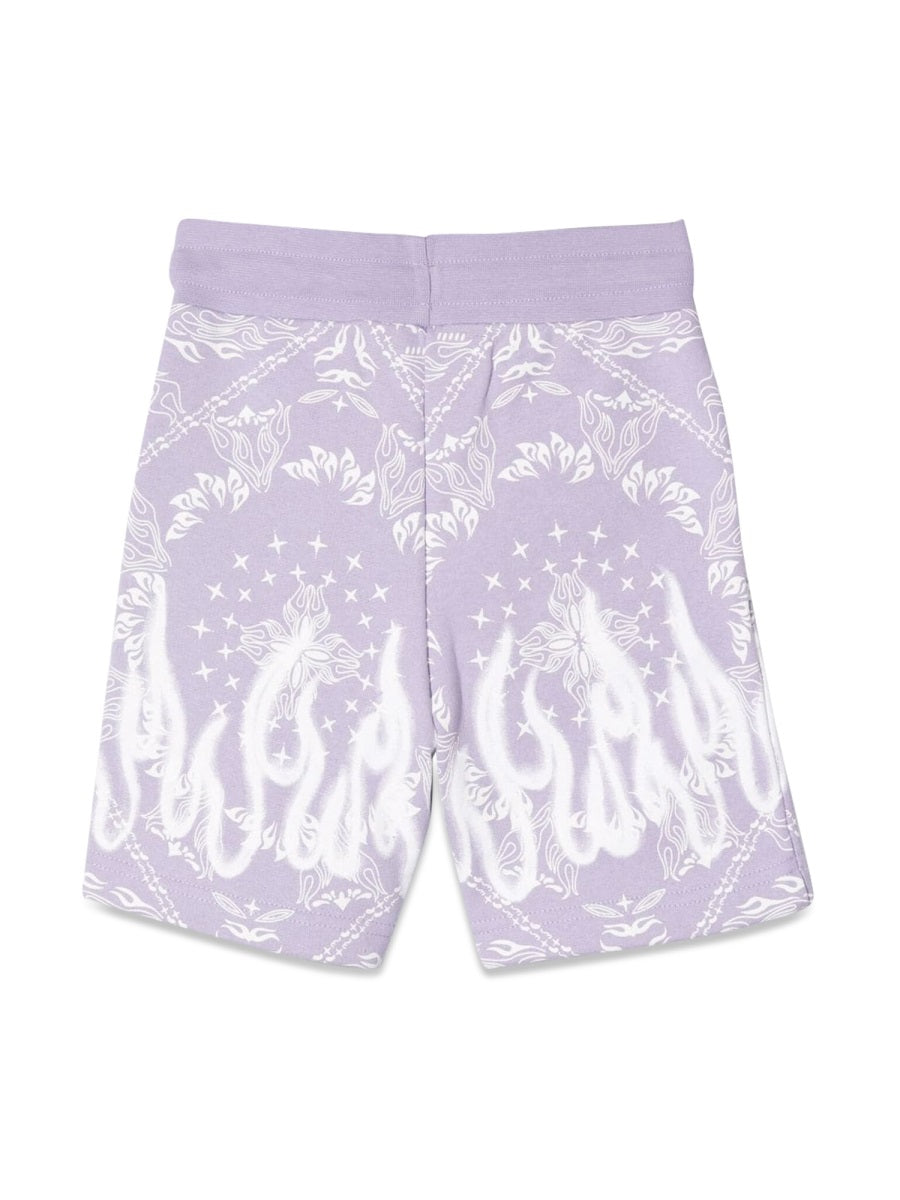 VISION OF SUPER Kids' Mini Bandana Print Cotton Shorts