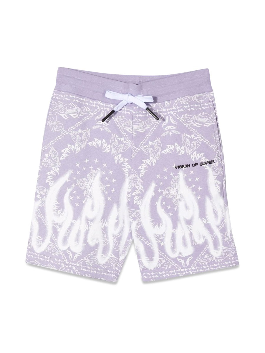 VISION OF SUPER Kid's Mini Bandana Print Shorts