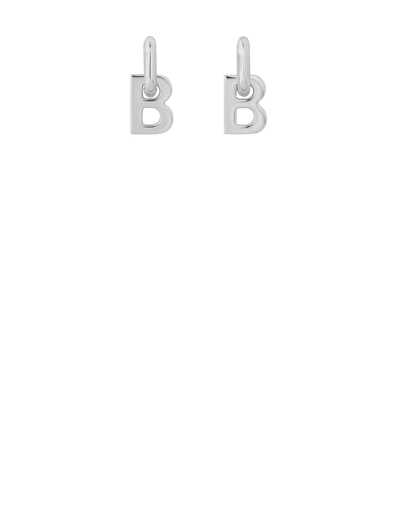 BALENCIAGA Letter B Earrings in Silver Bronze - FW25 Collection