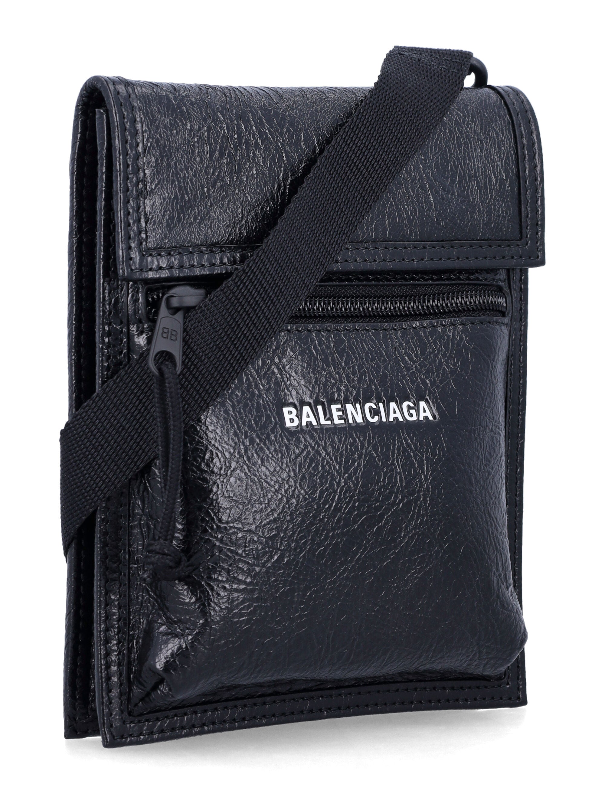 BALENCIAGA Mini Grained Leather Crossbody Handbag - Compact Design for Everyday Use