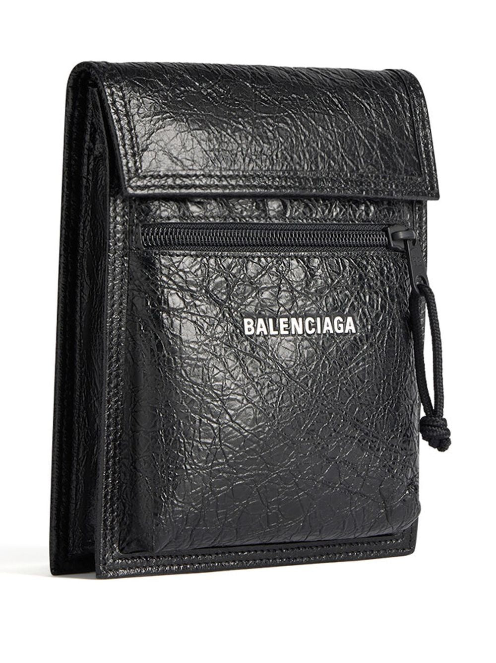 BALENCIAGA Mini Grained Leather Crossbody Handbag - Compact Design for Everyday Use