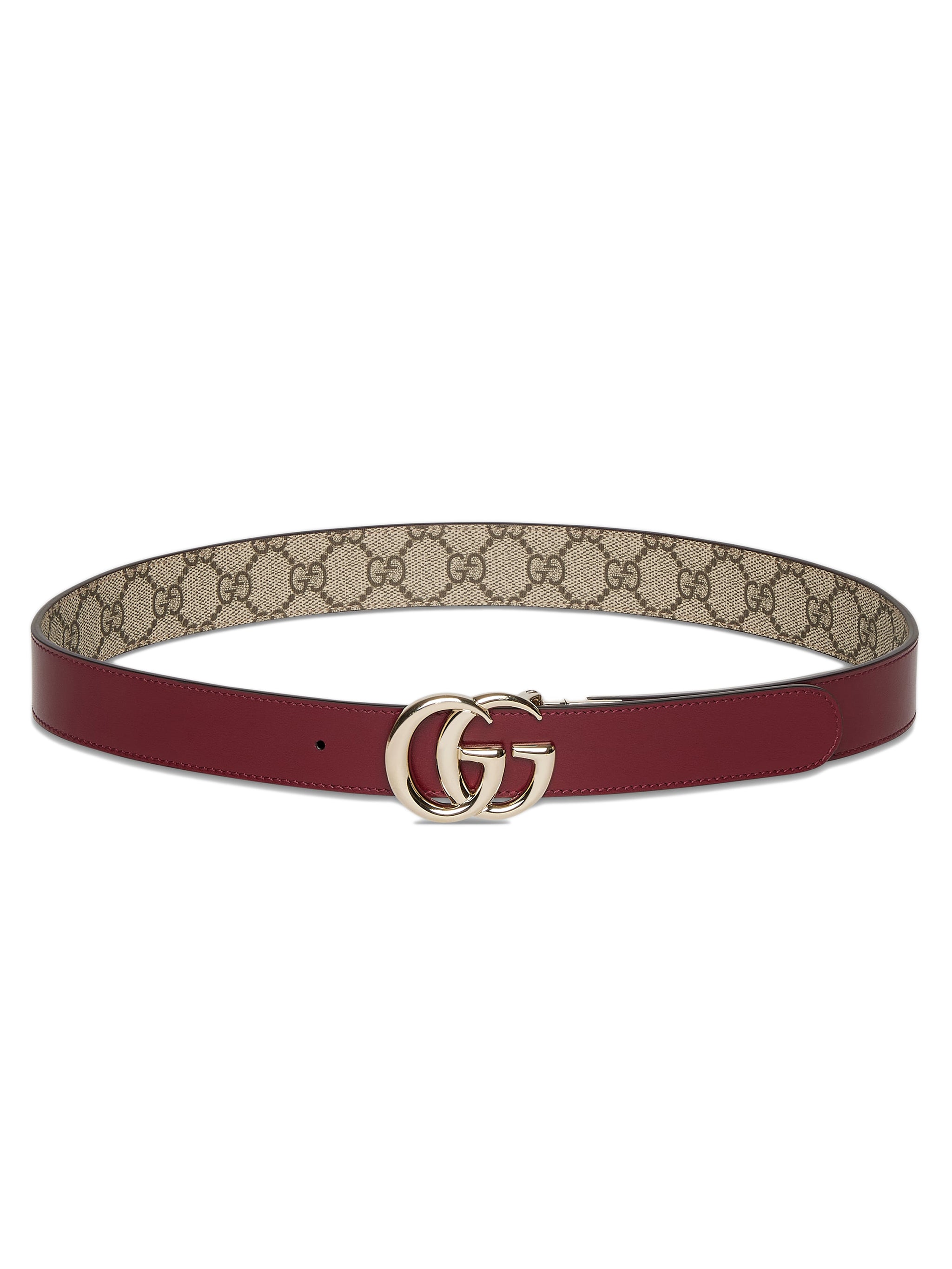 GUCCI Reversible Wide Belt with Double G Buckle - 3 cm