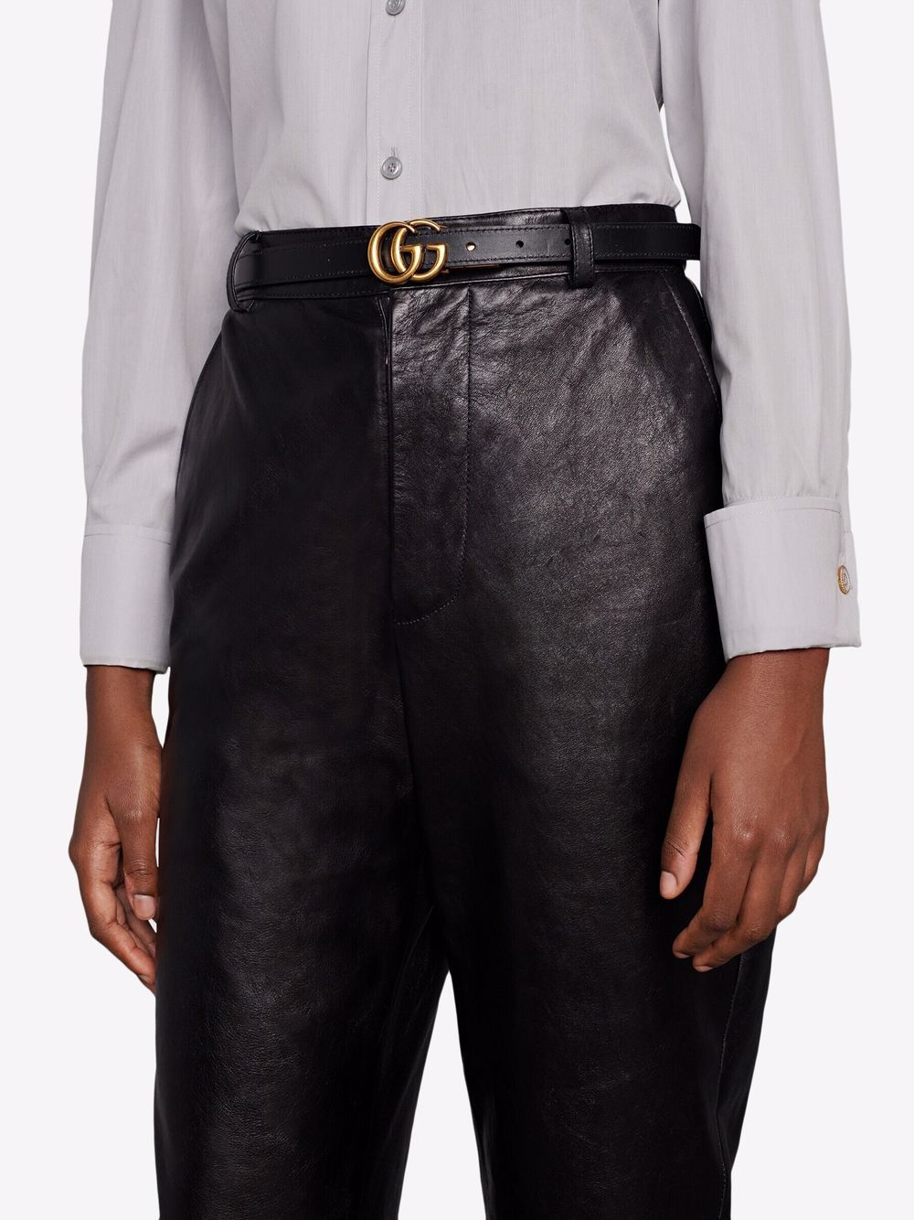 GUCCI Reversible Thin Belt with GG Marmont Buckle