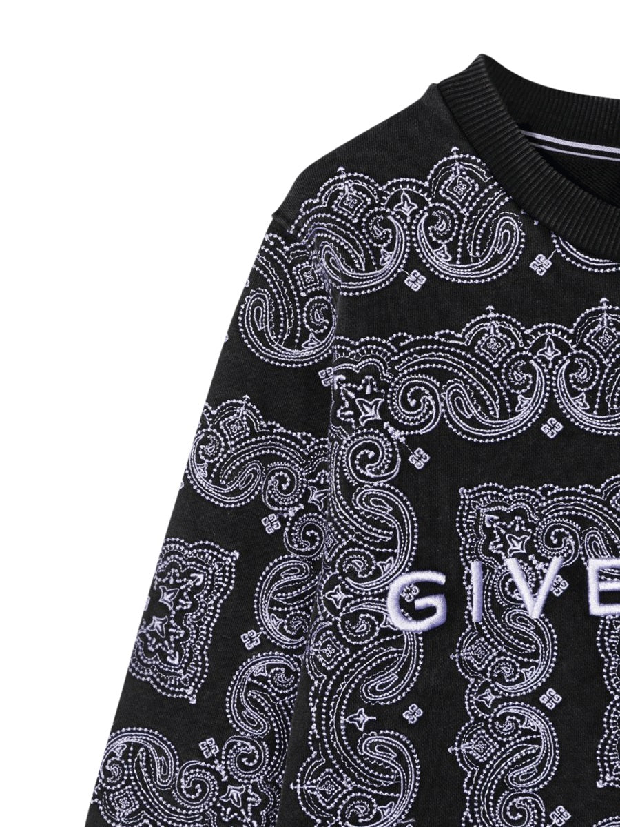GIVENCHY Crewneck Sweatshirt with Patterned Print and Logo for Boys
