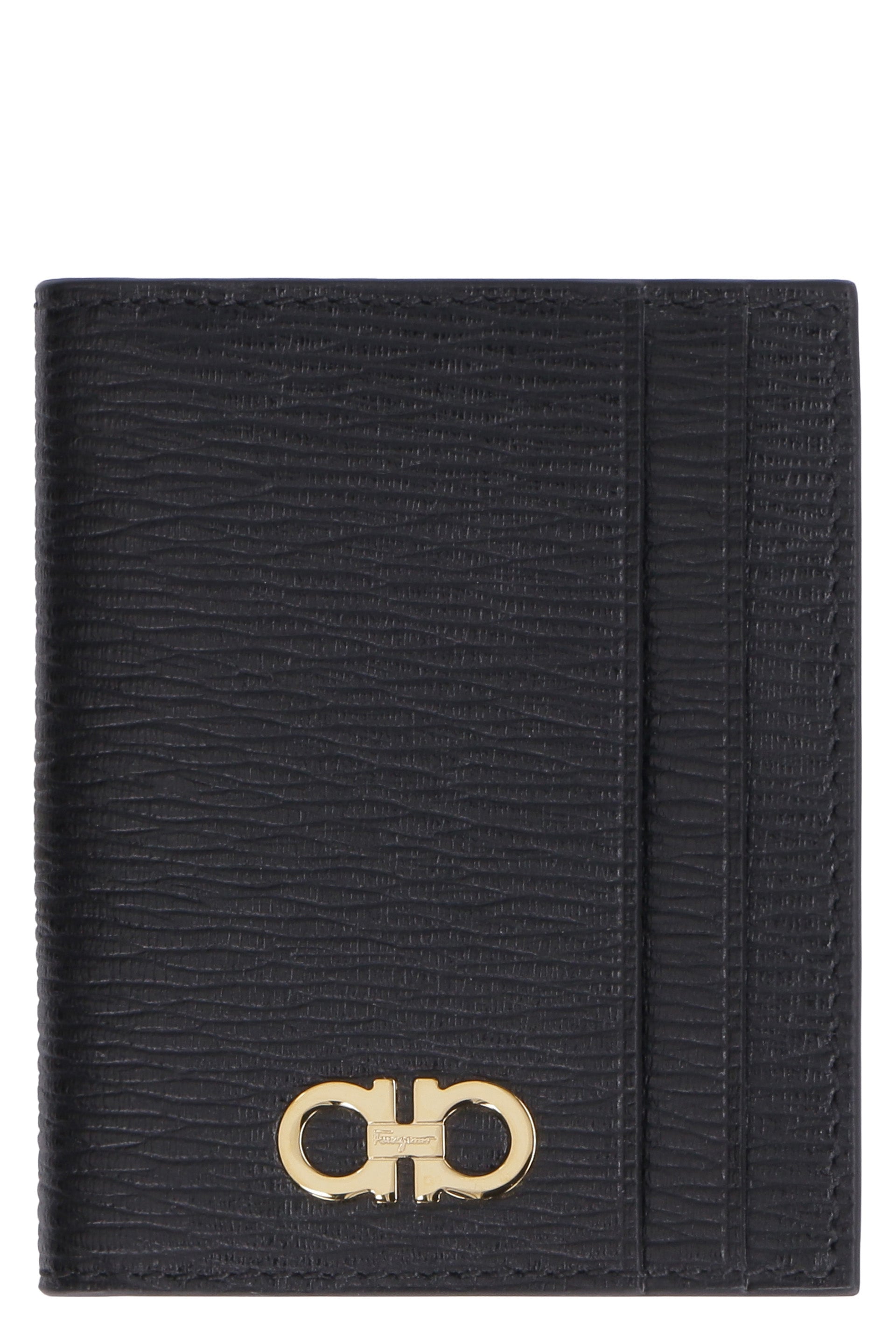 Ferragamo Leather Card Holder with Gancini Hook - 8cm x 10cm
