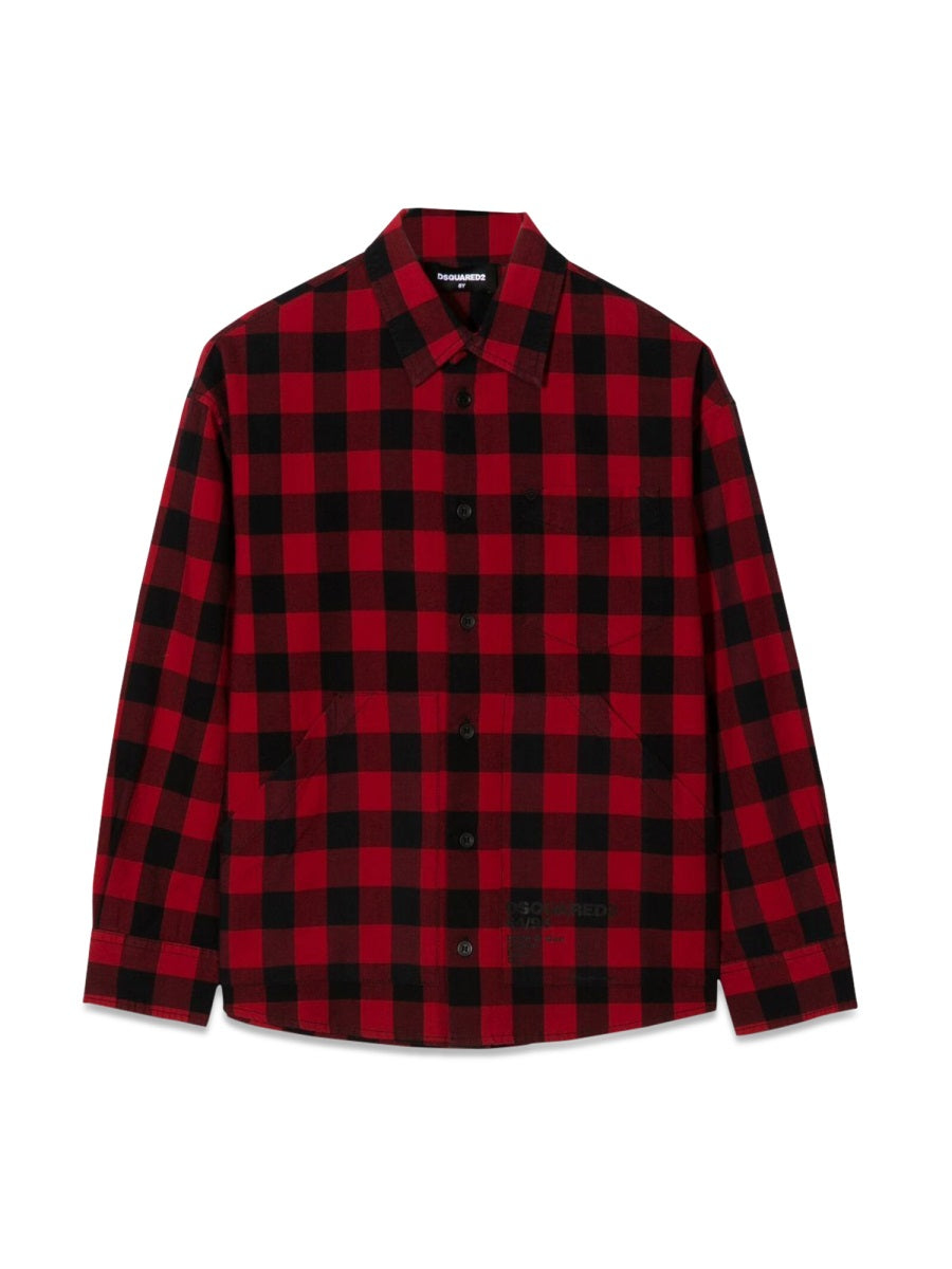 DSQUARED Boys' Mini Quadri Print Shirt