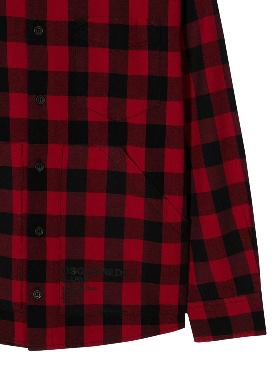 DSQUARED Boys' Mini Quadri Print Shirt