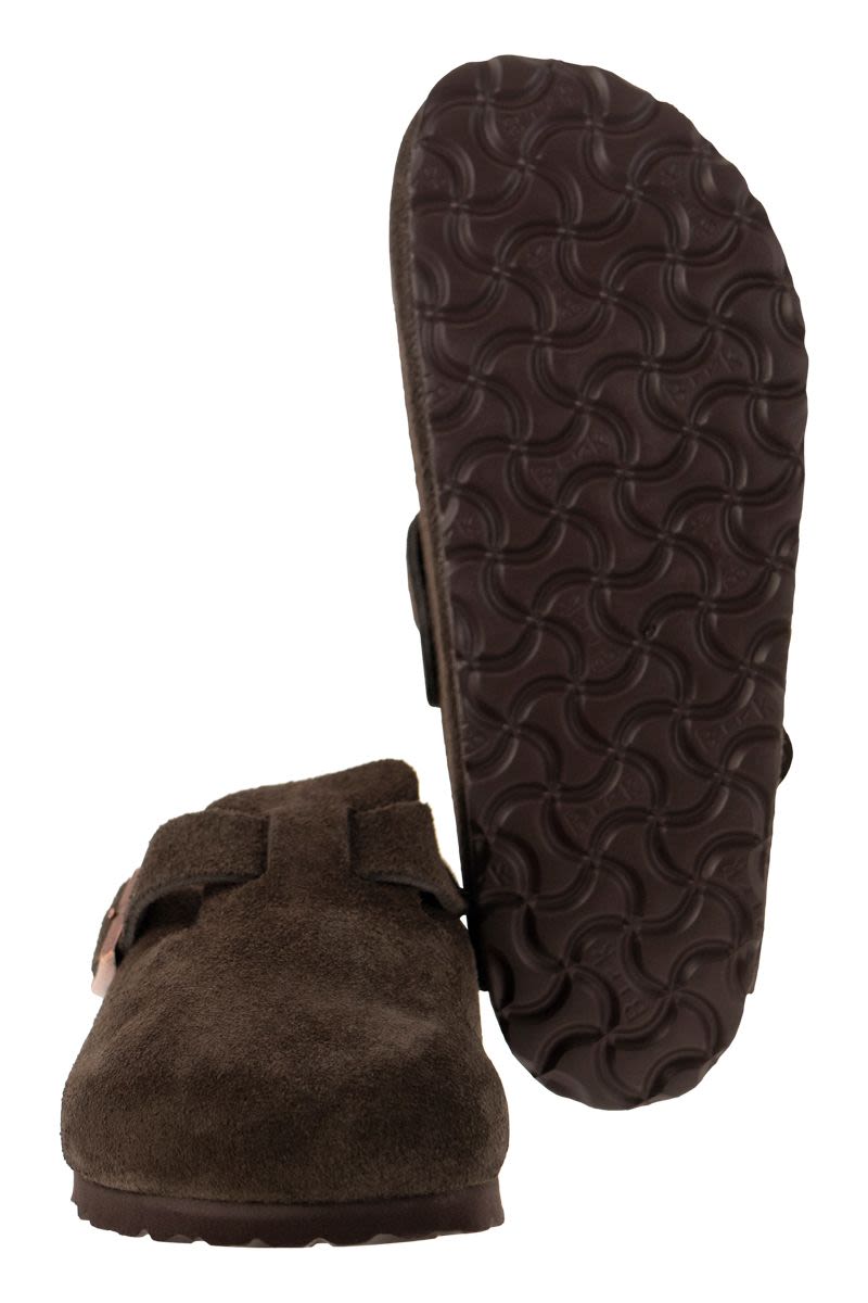 BIRKENSTOCK Suede Leather Slip-On Slippers with Side Buckle Fastening