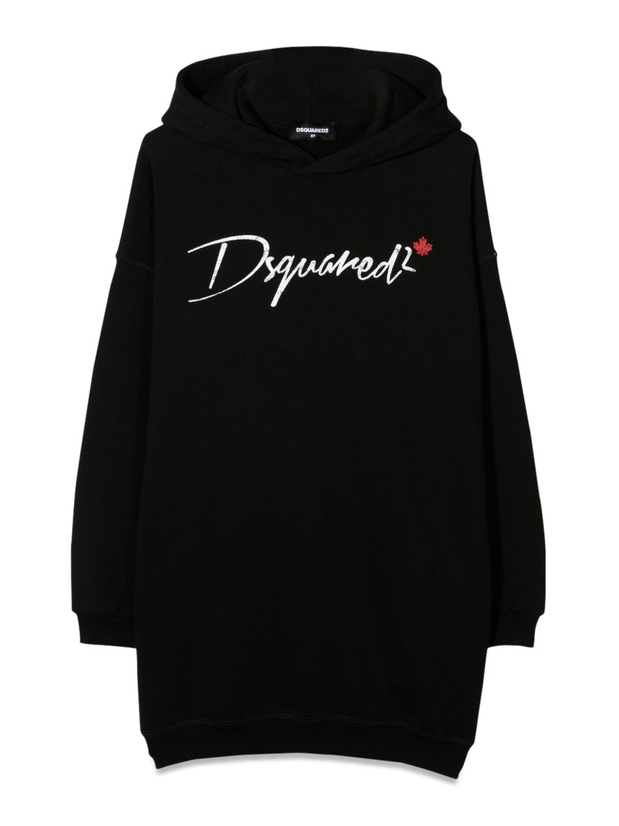 DSQUARED Girls' Mini Hooded Sweatshirt Dress