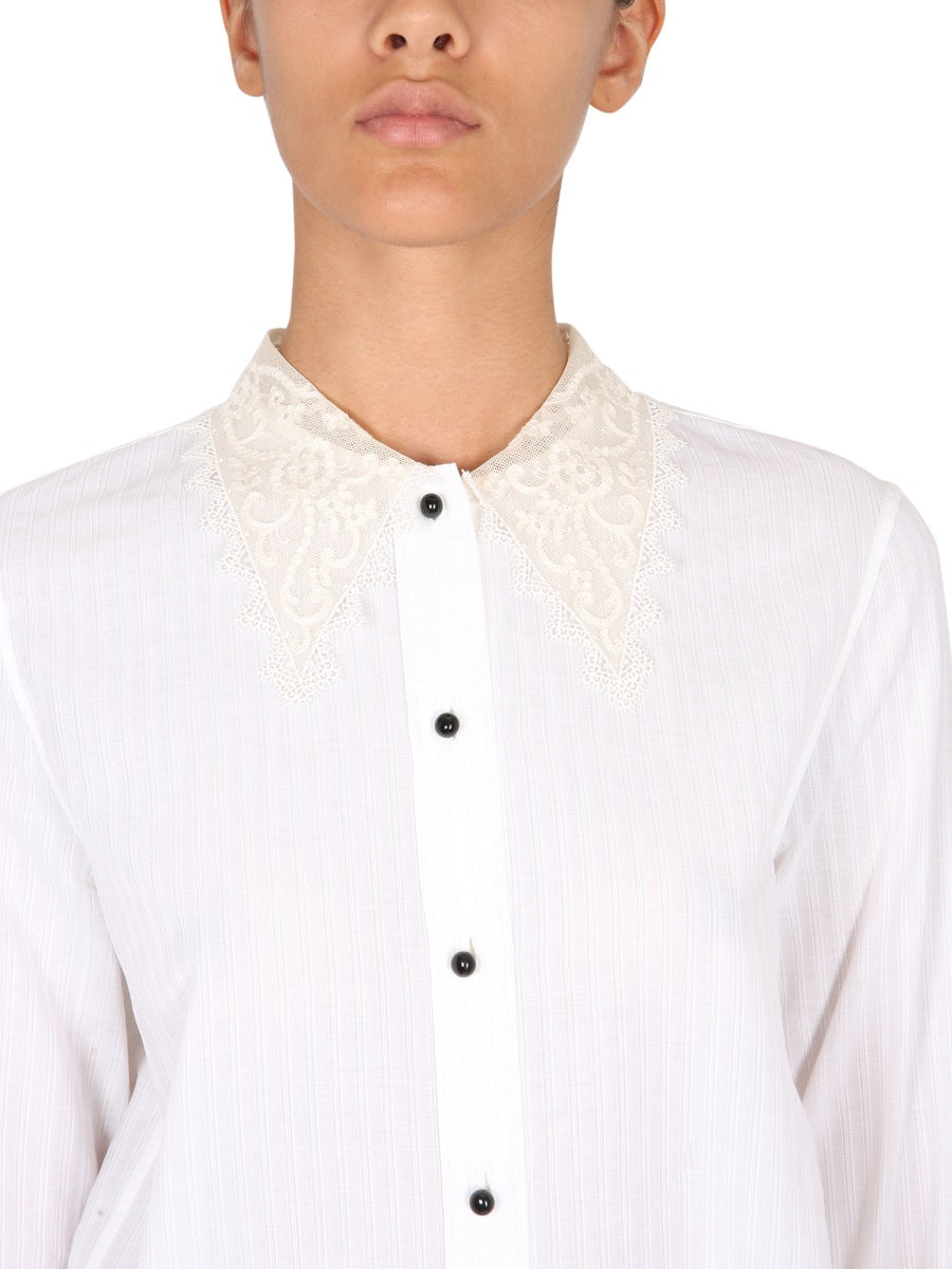 SAINT LAURENT Elegant Cotton Shirt with Lace Detail for Women