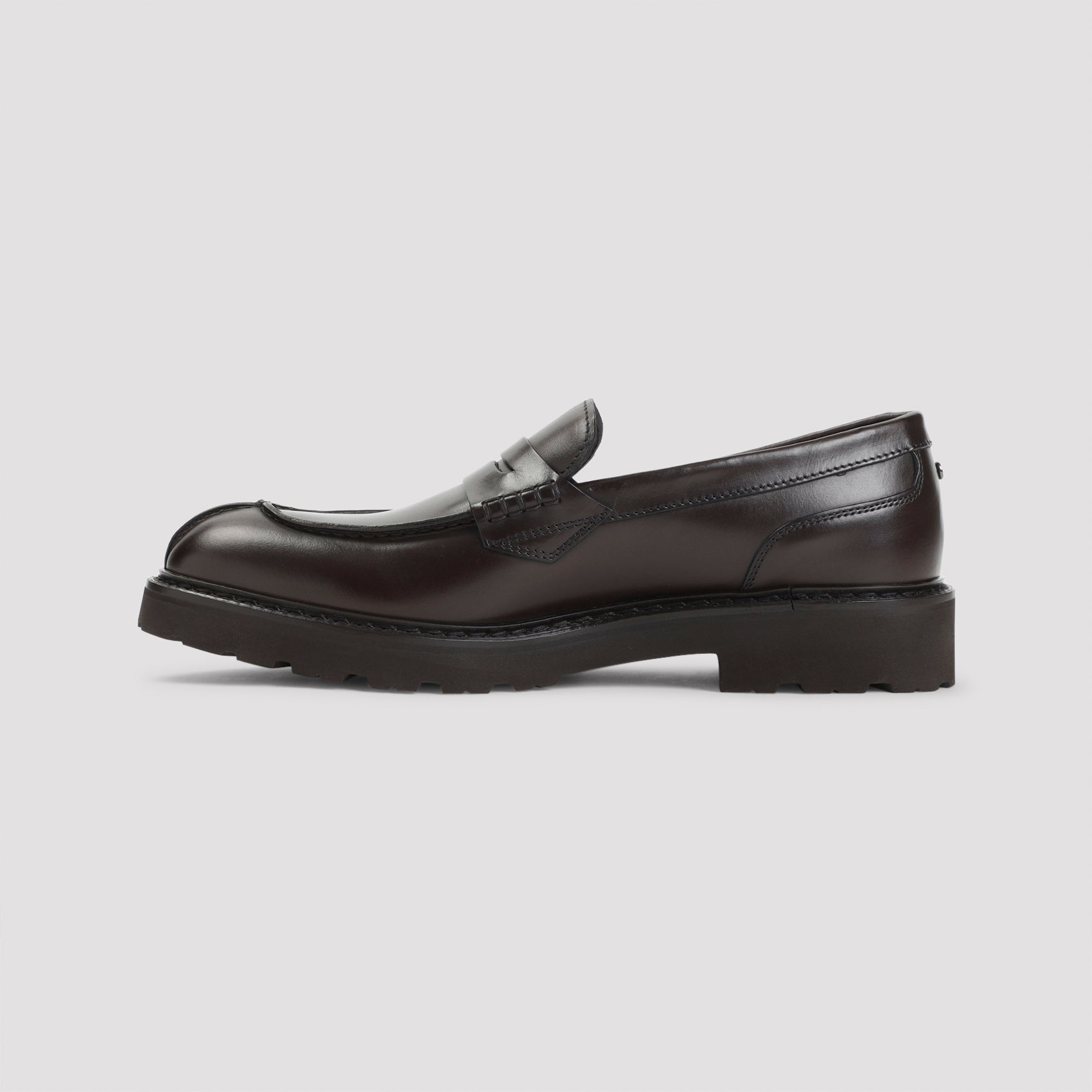CANALI Brown Leather College Loafers with Pennypack and EVA Sole for Men