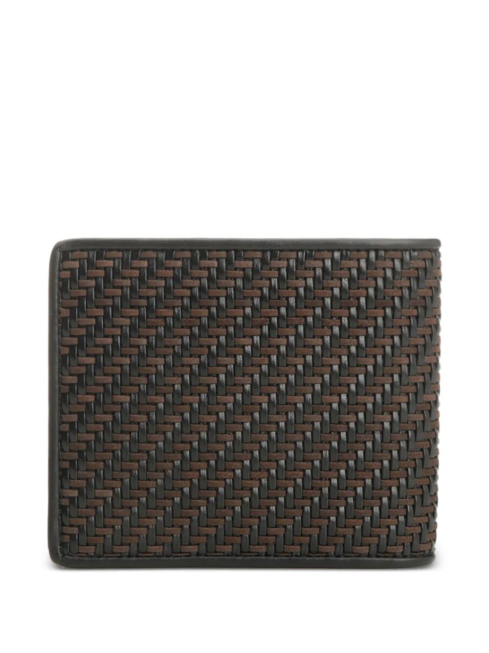 Ferragamo Two-Tone Woven Leather Bi-Fold Wallet - Mini Size