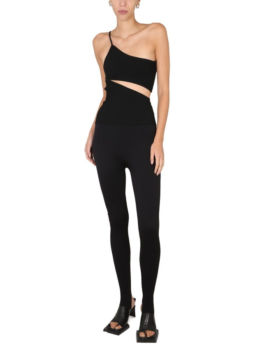 ANDREADAMO Asymmetrical Cut-Out One-Piece Top