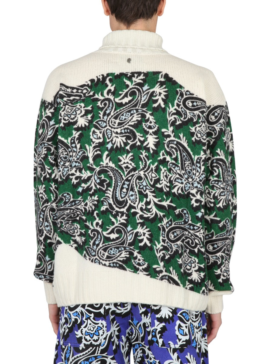 ETRO Embroidered Logo T-Shirt with Paisley Print