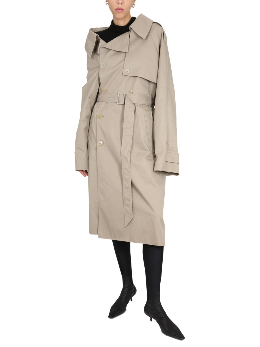 BALENCIAGA Off-The-Shoulder Trench Coat