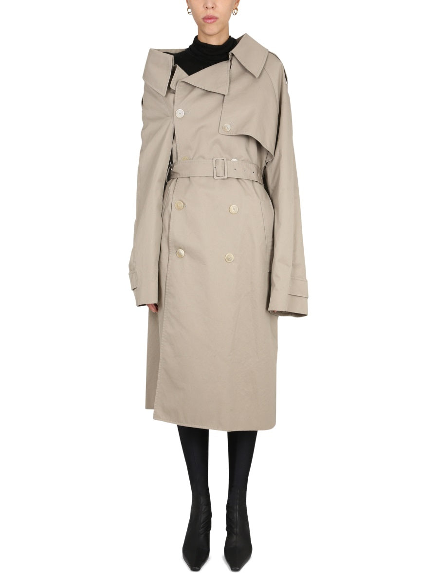 BALENCIAGA Off-The-Shoulder Trench Coat