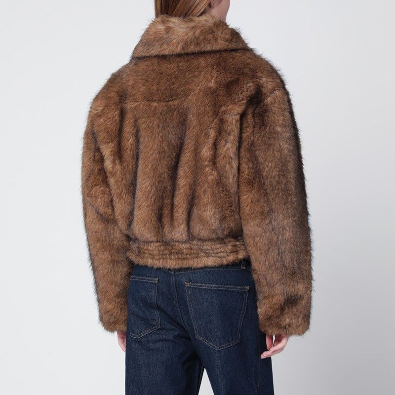 STAND STUDIO Faux Fur Bomber Jacket