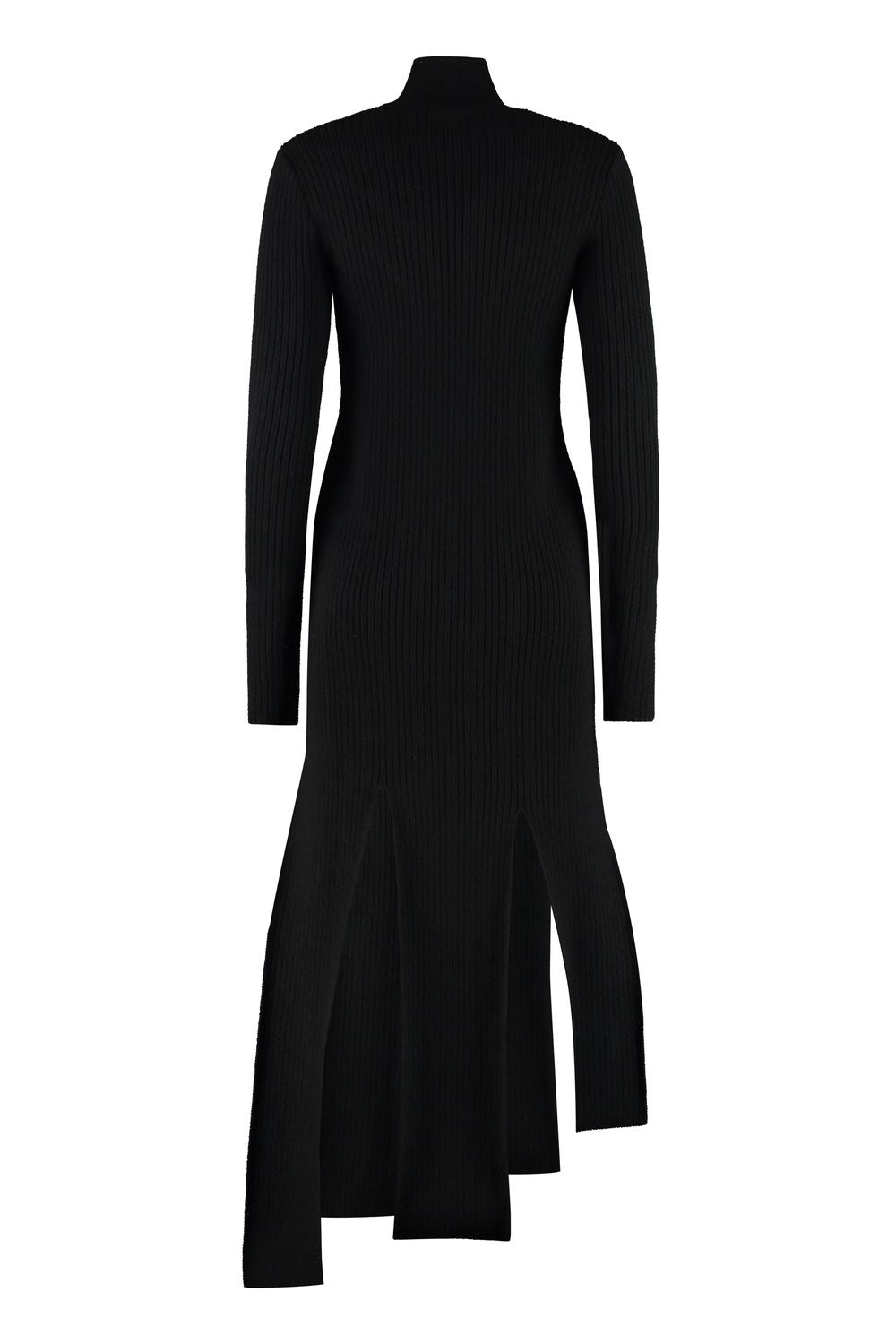 BOTTEGA VENETA Ribbed Knit Dress with Asymmetric Hem and Slits