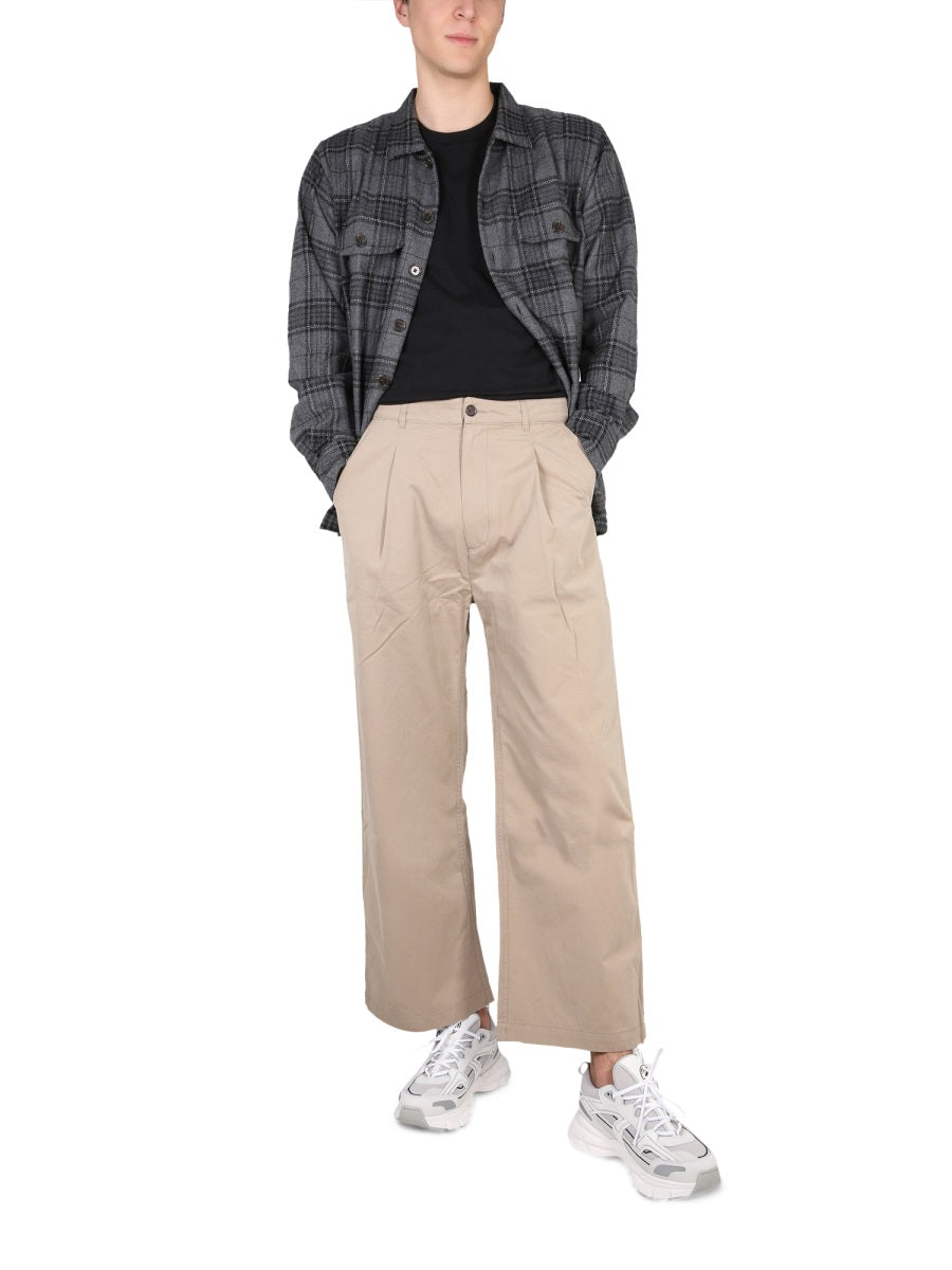 UNIVERSAL WORKS Classic Crewneck T-Shirt with Front Pocket for Men